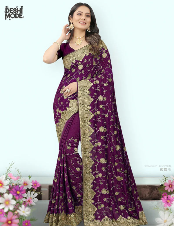 Beautiful Embroidered Georgette Sharees for Women  DS-12-PR