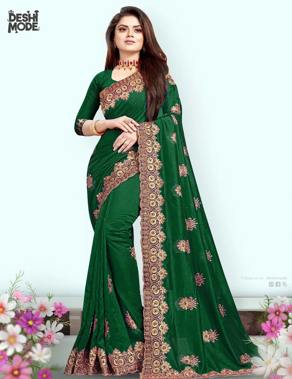 Deshi Mode Premium Embroidered Sharee  DS-01-GR