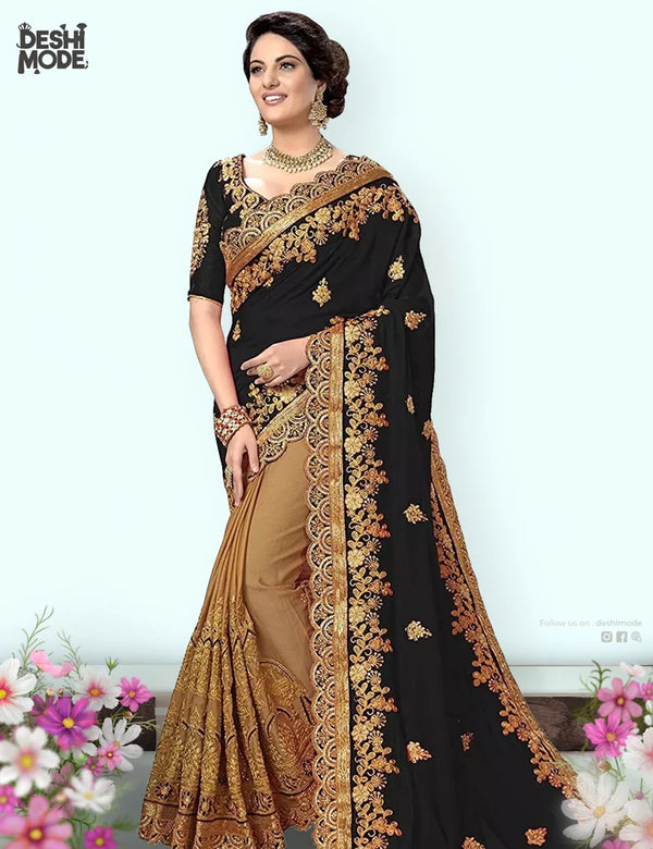 Deshi Mode Premium Embroidered Sharee DS-06-BK