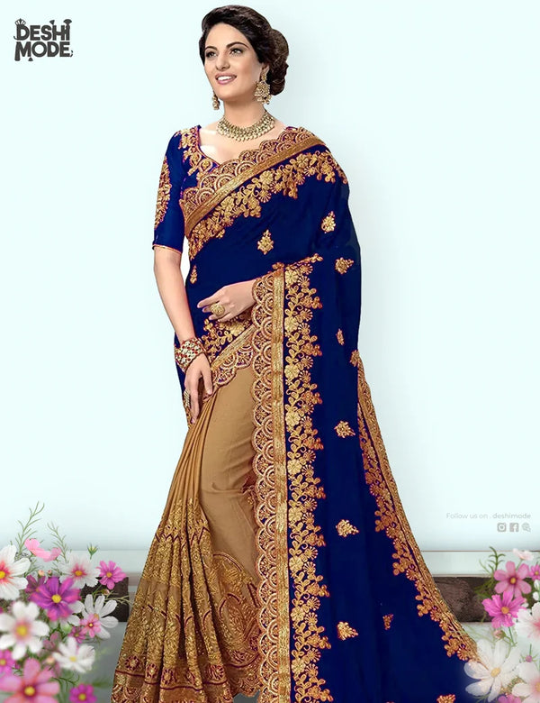 Deshi Mode Premium Embroidered Sharee DS-06-BU
