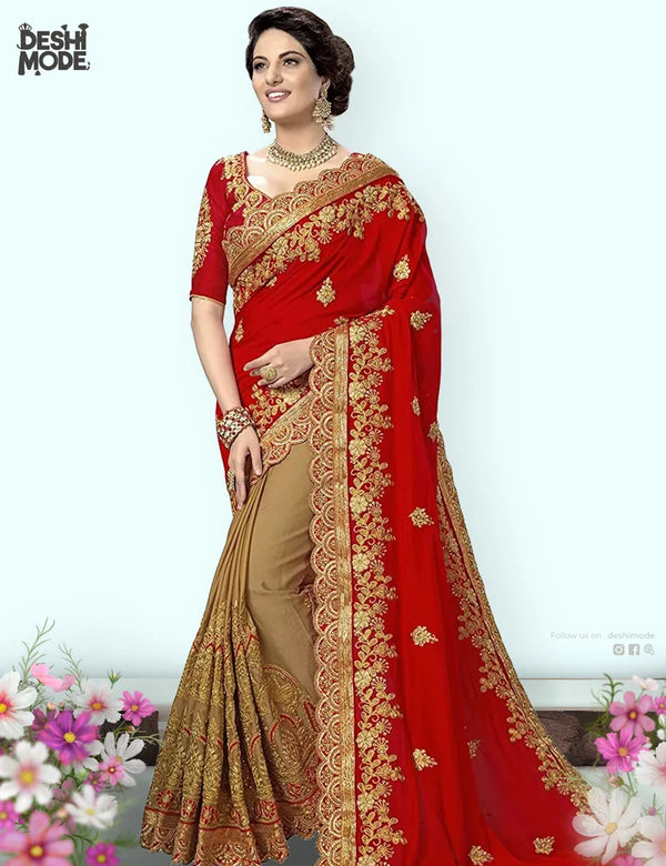 Deshi Mode Premium Embroidered Sharee DS-06-RD