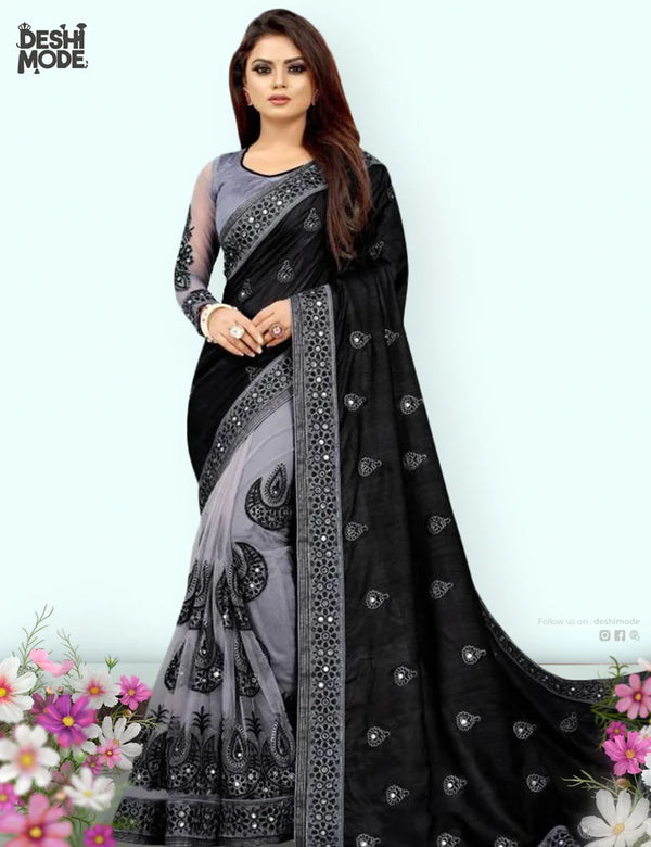Deshi Mode's Ultimate Georgette Sharee DS-07-BK