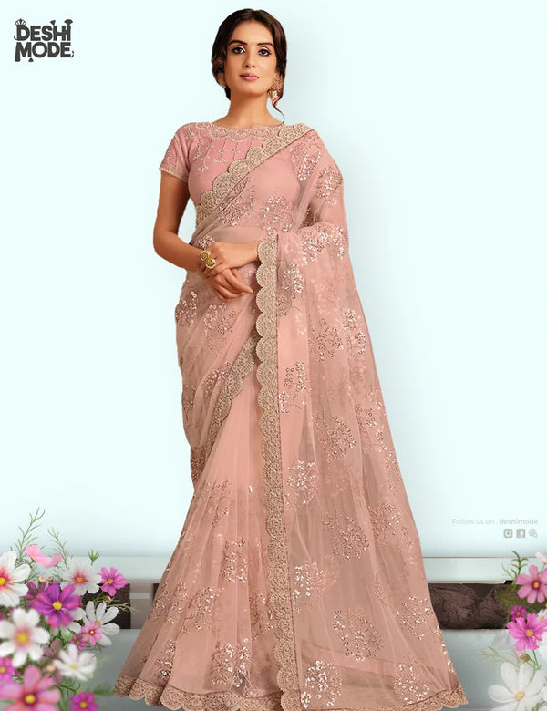 Embroidered Georgette Sharee for Weddings & Events DS-13