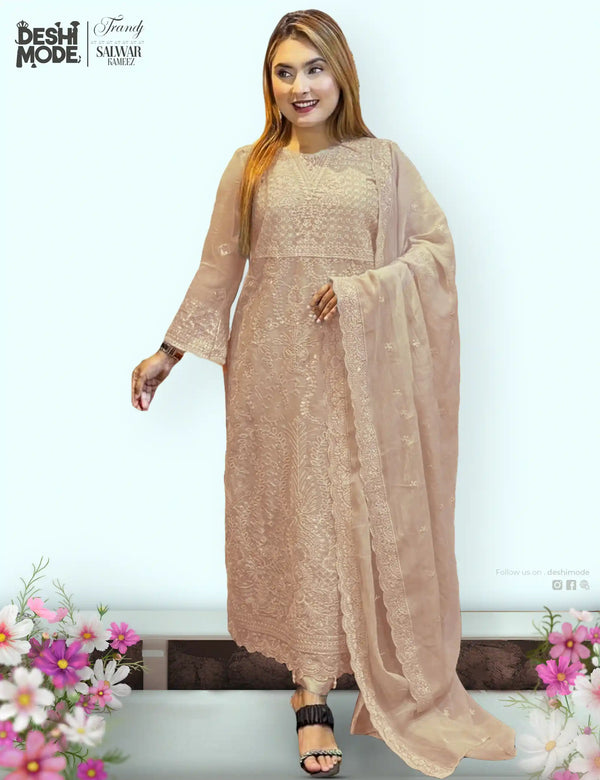 Premium Georgette Four-Piece Suit-DM-002-Bi