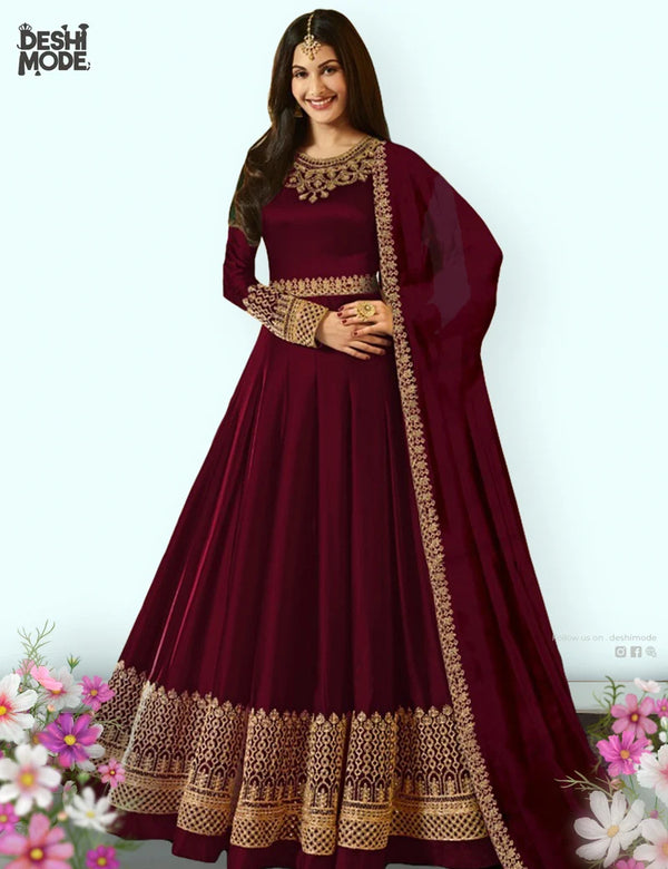 Premium Partywear Unstitched Gown Dress DM-21-MR