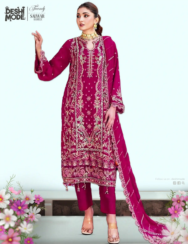 Premium Soft Georgette Unstitched Suit for Women DM-008-Mr
