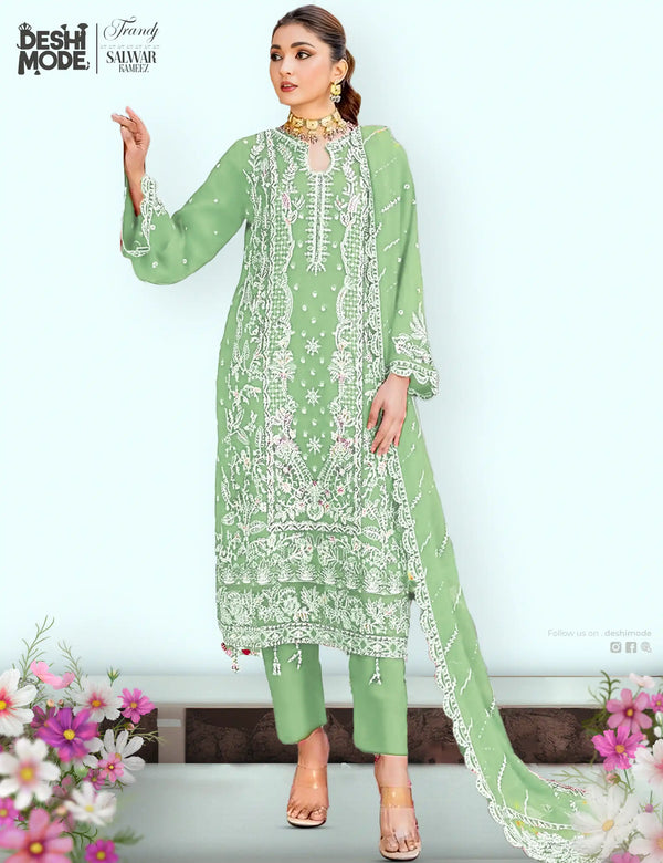 Premium Soft Georgette Unstitched Suit for Women DM-008-Pe