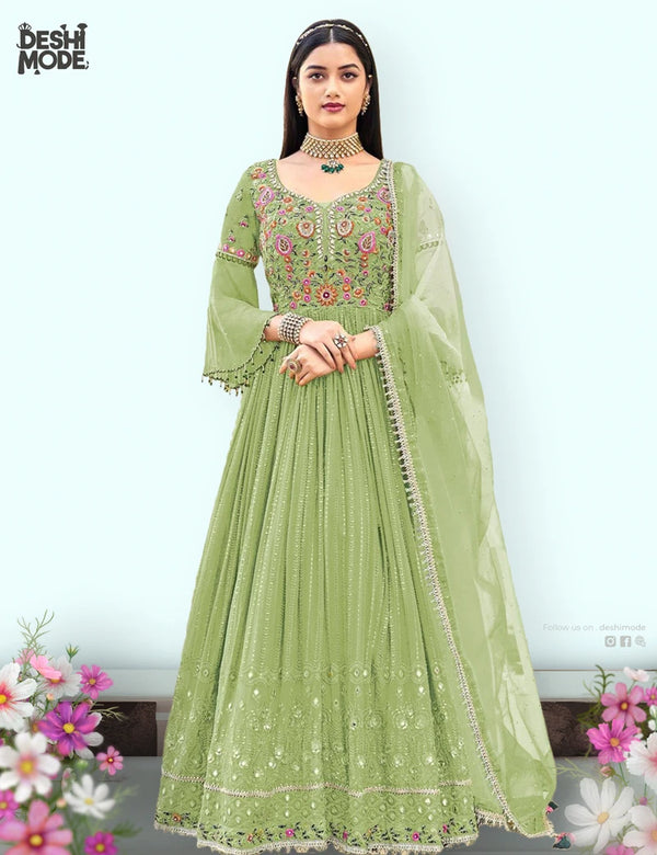 Premium Unstitched Designer Gown DM-18-LE