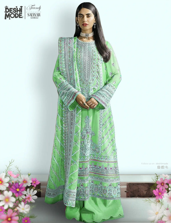 Premium Unstitched Georgette Embroidery Work Salwar Kameez for Women DM-10-Pe