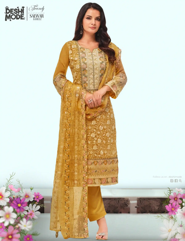Premium Unstitched Soft Georgette Suit for Every Occasion DM-12-Mu