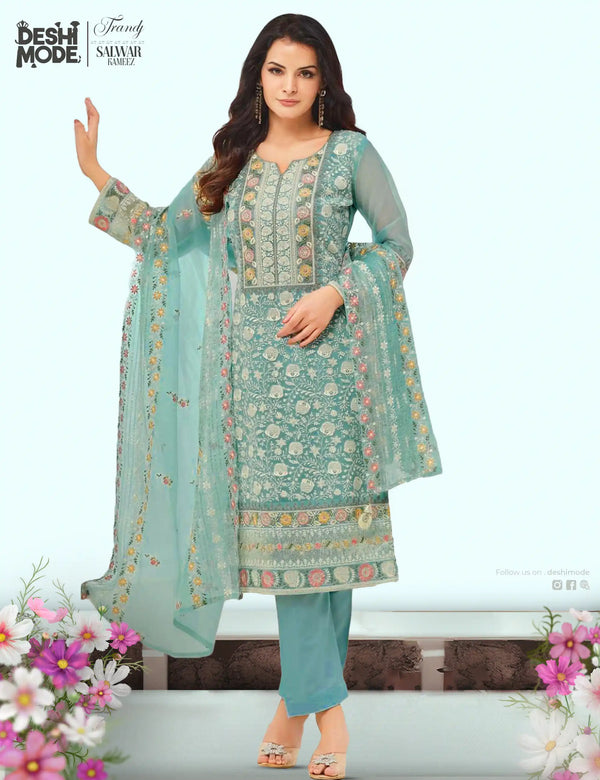 Premium Unstitched Soft Georgette Suit for Every Occasion DM-12-Pe