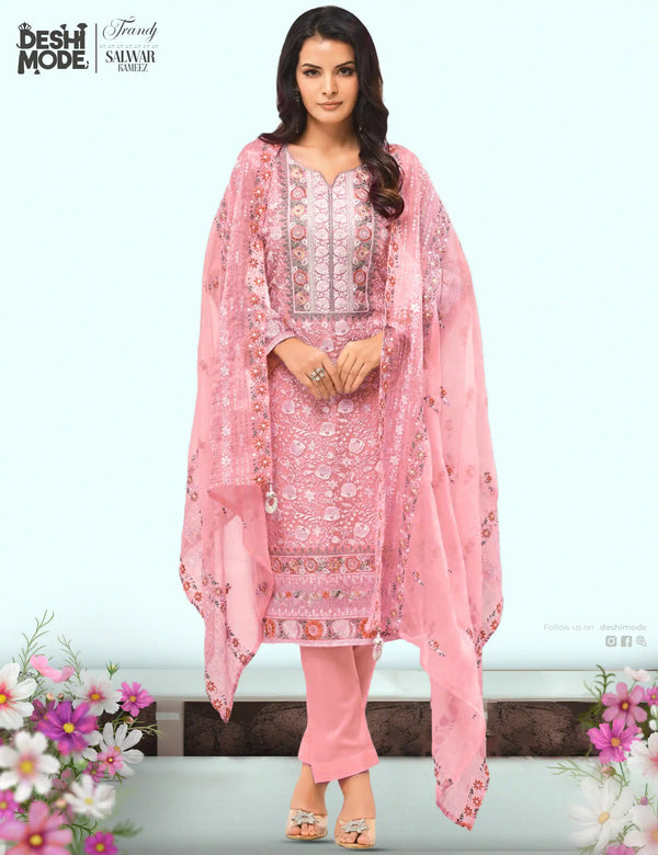 Premium Unstitched Soft Georgette Suit for Every Occasion DM-12-Pi