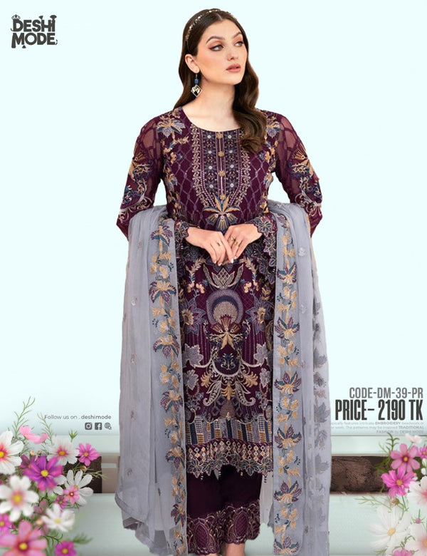 Soft Georgette Unstitched Suit for the Modern Woman-DM-39-PR
