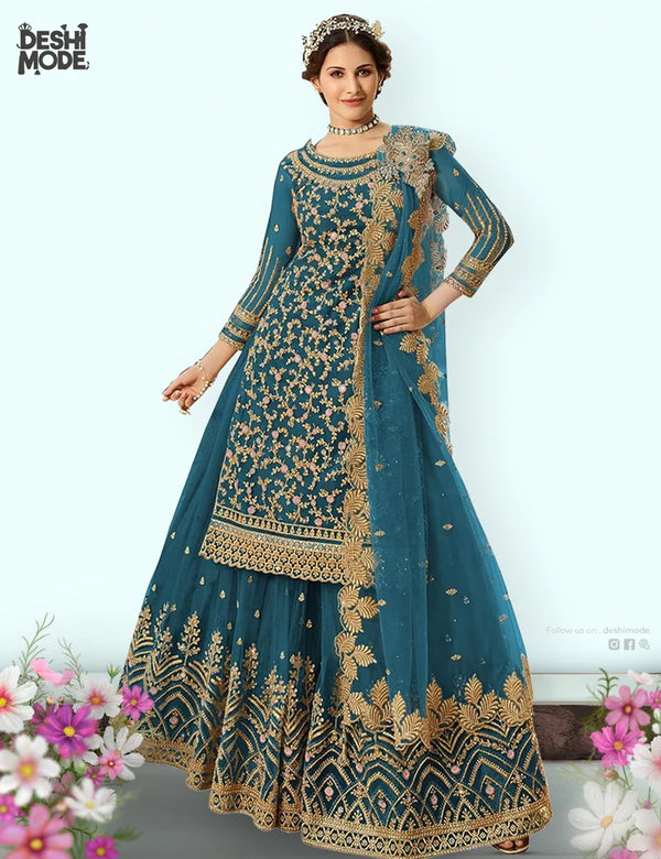 Unstitched Embroidered Partywear Gown DM-16-TO