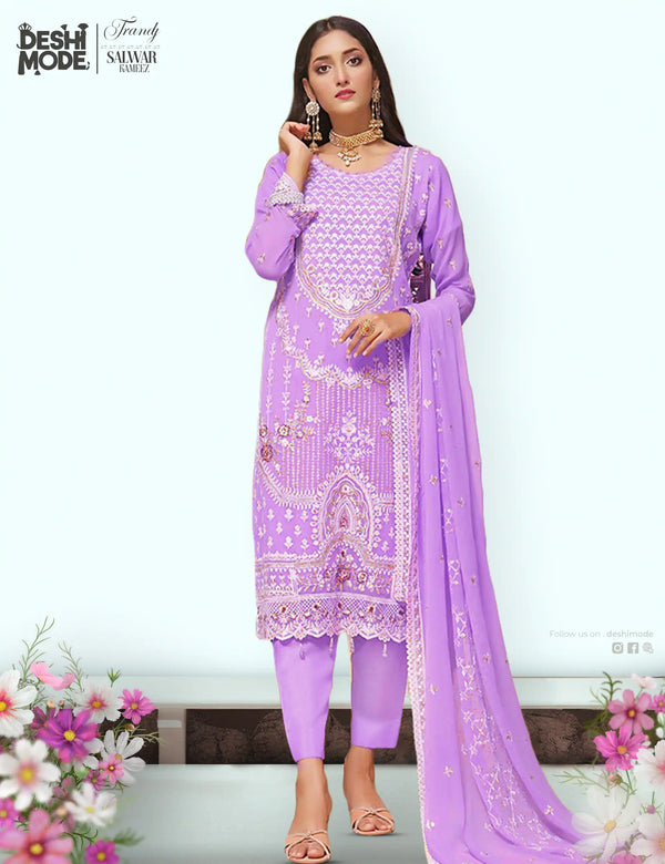 Unstitched Soft Georgette Suit for Every Occasion DM-006-Le